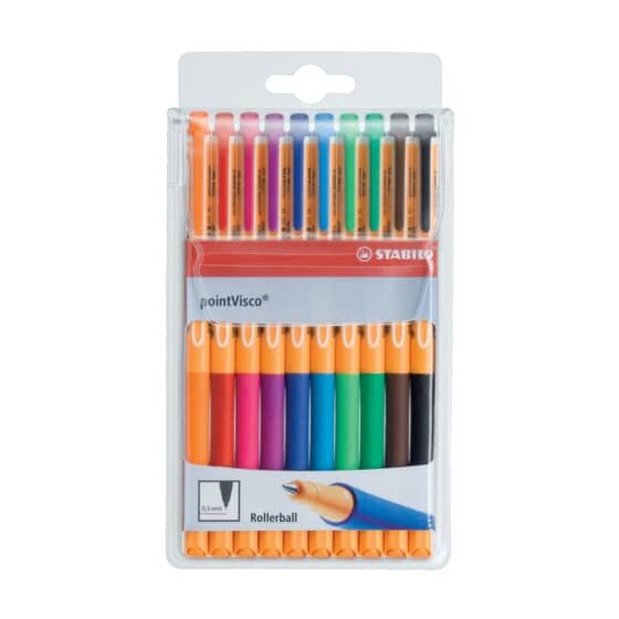 STABILO® Tintenroller - pointVisco - 10er Pack - mit 10 verschiedenen Farben