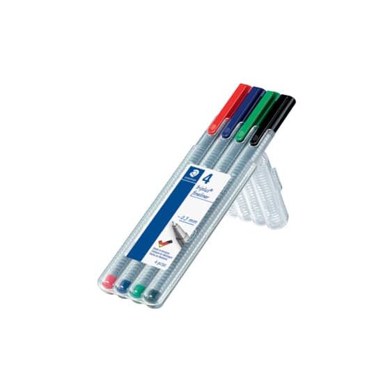 Staedtler® Feinschreiber triplus® - 0,3 mm, Aufstellbox, 4 Farben