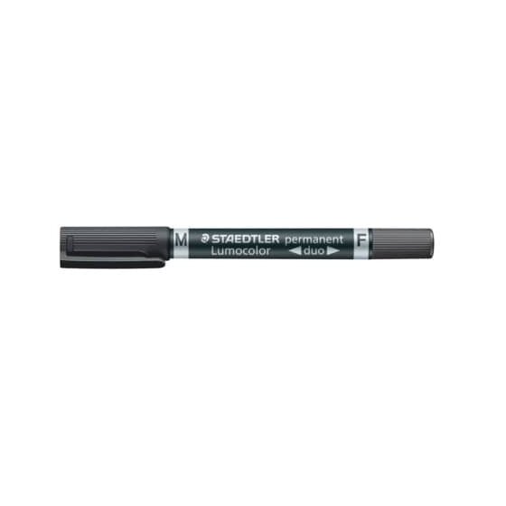 Staedtler® Permanentmarker Lumocolor® duo - nachfüllbar, 0,6 mm und 1,5 mm, schwarz