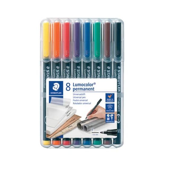 Staedtler® Feinschreiber Universalstift Lumocolor® - permanent, F, 8 Farben