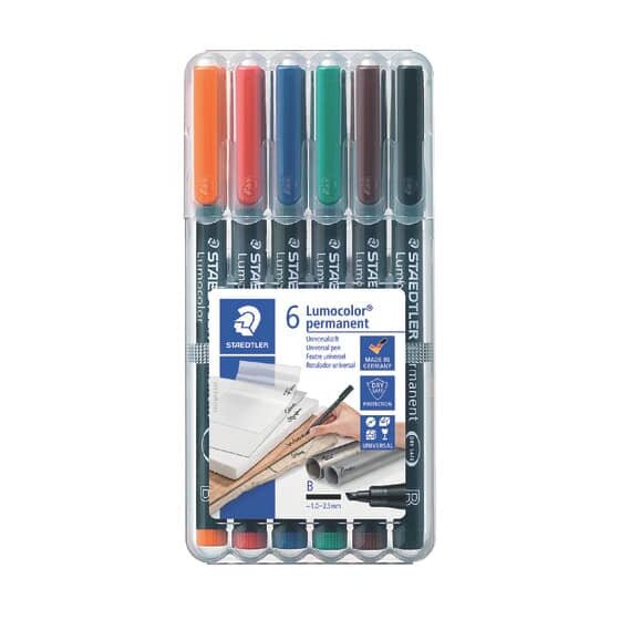 Staedtler® Feinschreiber Universalstift Lumocolor® - permanent, B, 6 Farben