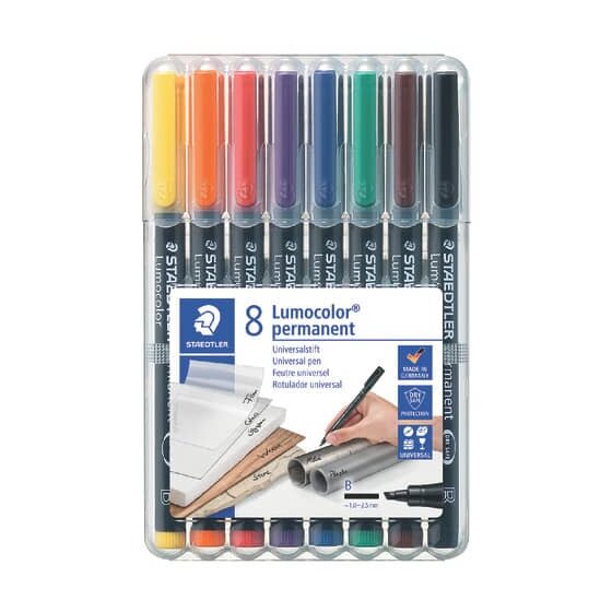 Staedtler® Feinschreiber Universalstift Lumocolor® - permanent, B, 8 Farben
