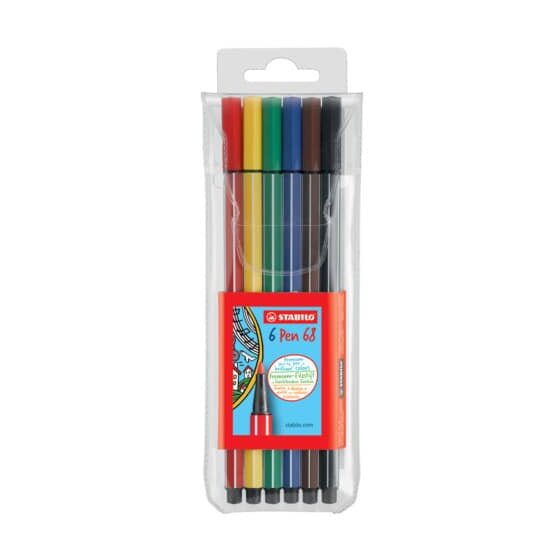 STABILO® Premium-Filzstift - Pen 68 - 6er Pack - mit 6 verschiedenen Farben