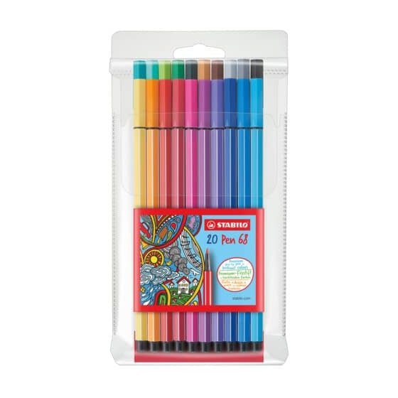 STABILO® Premium-Filzstift - Pen 68 - 20er Pack - mit 20 verschiedenen Farben