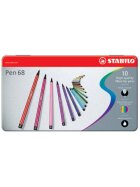 STABILO® Premium-Filzstift - Pen 68 - 10er Metalletui - mit 10 verschieden Farben