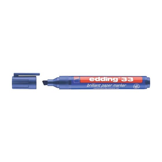 Edding 33 Brilliant paper marker - nachfüllbar, 1 - 5 mm, blau