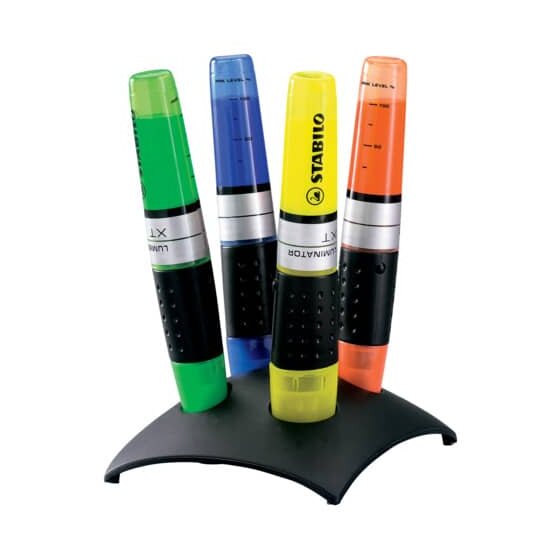 STABILO® Textmarker - LUMINATOR - 4er Tischset - gelb, grün, royalblau, orange