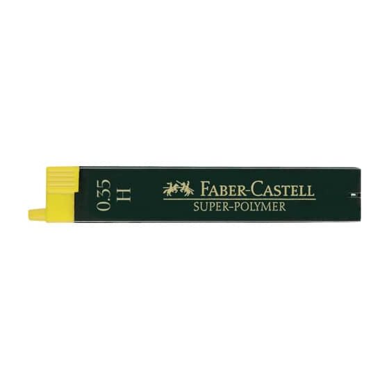 Faber-Castell Feinmine SUPER-POLYMER - 0,35 mm, H, tiefschwarz, 12 Minen