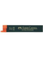 Faber-Castell Feinmine SUPER POLYMER - 0,9/1 mm, HB, tiefschwarz, 12 Minen