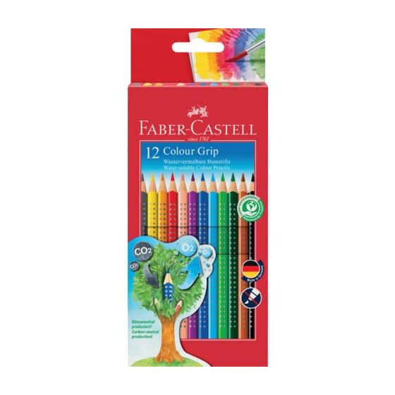 FABER-CASTELL Buntstift Colour GRIP - 12 Farben, Kartonetui