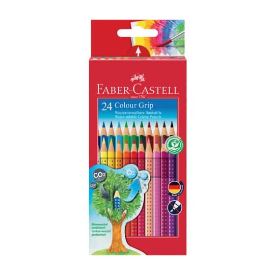 FABER-CASTELL Buntstift Colour GRIP - 24 Farben, Kartonetui