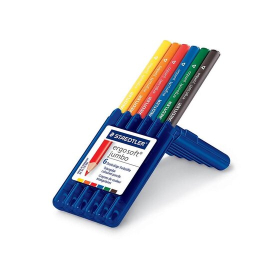 Staedtler® ergo soft® jumbo Farbstift - 4 mm, Box mit 6 Farben