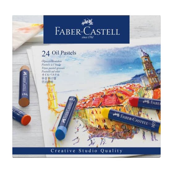 FaberCastell Creative Studio Ölpastellkreide, 24 Farben sortiert im Kartonetui
