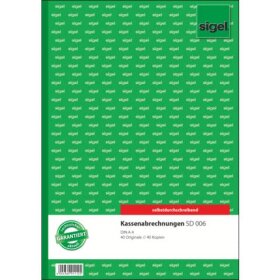 SIGEL Kassenabrechnungen - A4, 1. und 2. Blatt bedruckt,...