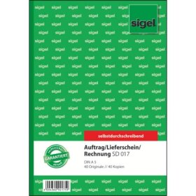 SIGEL Kombinationsbuch Auftrag/Lieferschein/Rechnung -...