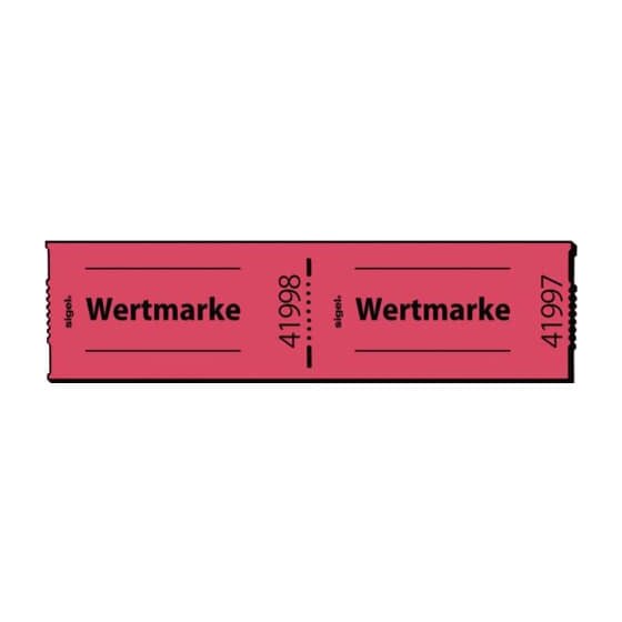 SIGEL Gutscheinmarken-Rollen »Wertmarke« - rot, fortlaufend nummeriert, 60x30 mm, 500 Stück