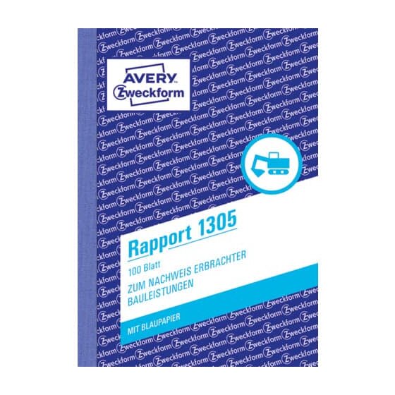 Avery Zweckform® 1305 Rapport, DIN A6, vorgelocht, 100 Blatt, weiß