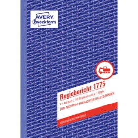 Avery Zweckform® 1775 Regiebericht, DIN A5,...