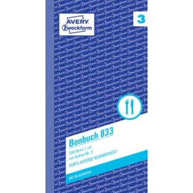 Avery Zweckform® 833 Bonbuch, Kompaktblock, mit...