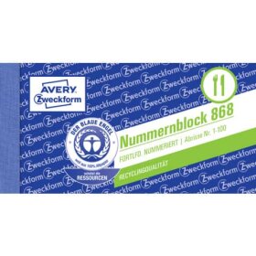 Avery Zweckform® 868 Nummernblock - 5-farbig,...