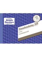 Avery Zweckform® 304 Einnahmebeleg, DIN A6 quer, fälschungssicher, 50 Blatt, grün