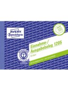 Avery Zweckform® 1205 Einnahme-/Ausgabebeleg, DIN A6 quer, fälschungssicher, 50 Blatt, weiß