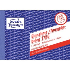 Avery Zweckform® 1755 Einnahme-/Ausgabebeleg - A6...