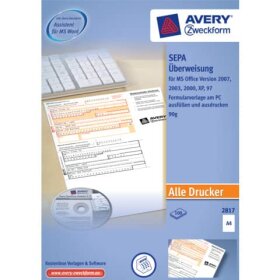 Avery Zweckform® 2817 Sepa-Überweisung - A4,...