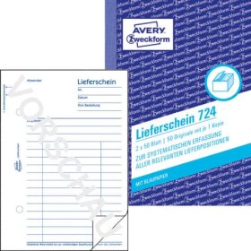 Avery Zweckform® 724 Lieferschein, DIN A6,...