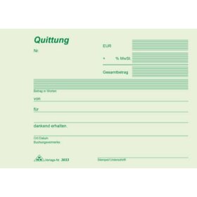 RNK Verlag Quittung MwSt. - A6 quer, MP, SD, 2 x 40 Blatt