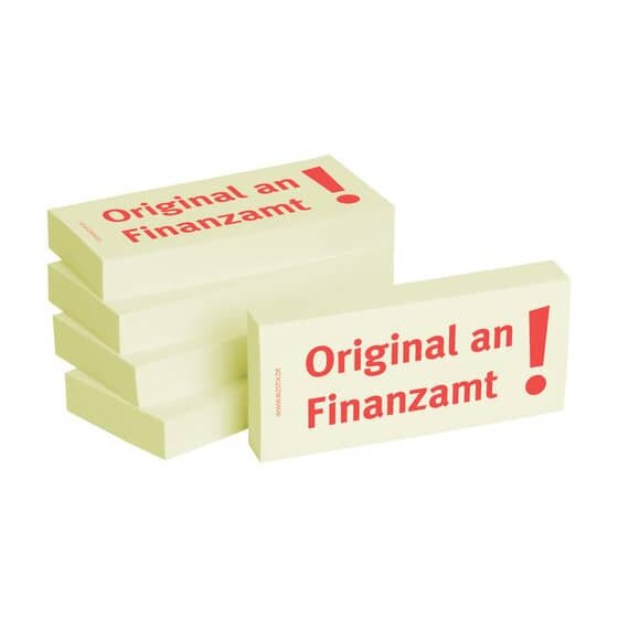 BIZSTIX Haftnotizen Original an Finanzamt - 75 x 35 mm, 5x 100 Blatt