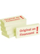 Haftnotizen "Original an Finanzamt" - 75 x 35 mm, 5x 100 Blatt