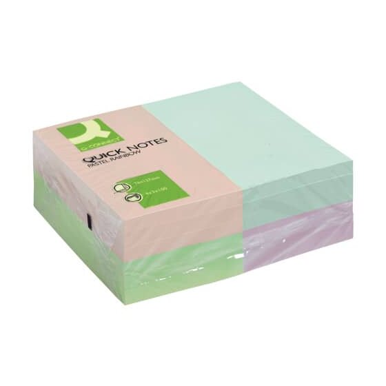 Q-Connect® Haftnotizen Quick Notes - Pastellfarben, 76 x 127 mm