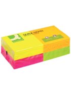 Q-Connect® Haftnotizen Quick Notes - Brilliantfarben, 76 x 76 mm