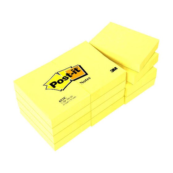 Haftnotizen 38x51mm gelb 653-E 3M 100 Blatt           Packung 12 Block