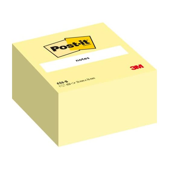 Post-it® Haftnotiz-Würfel - 76 x 76 mm, gelb