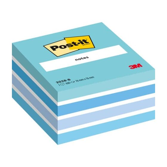 Post-it® Haftnotiz-Würfel - 76 x 76 mm, pastellblau