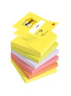 Post-it® Haftnotiz Z-Notes Neon - 76 x 76 mm, neonfarben, 6x 100 Blatt