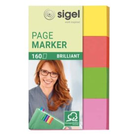 SIGEL Page Marker Brillant - 50 x 20 mm, sortiert, 4x 40...