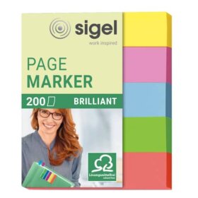 SIGEL Page Marker Brillant - 50 x 12 mm, sortiert, 5x 20...