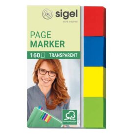 SIGEL Page Marker Transparent - 50 x 20 mm, sortiert, 4x...