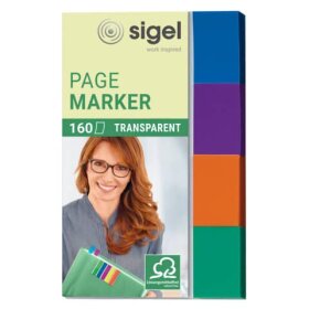 SIGEL Page Marker Transparent - 50 x 20 mm, sortiert, 4x...
