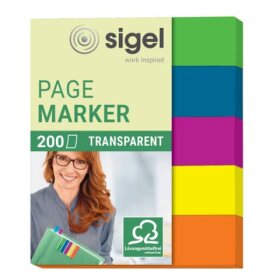 SIGEL Page Marker Folie - 50 x 12 mm, sortiert, 5x 20...