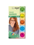 SIGEL Page Marker Design Smile - 50 x 20 mm, sortiert, 5x 20 Streifen