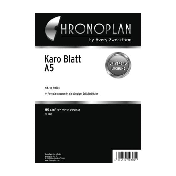 Chronoplan Ersatzeinlage "kariert" - A5, 50 Blatt
