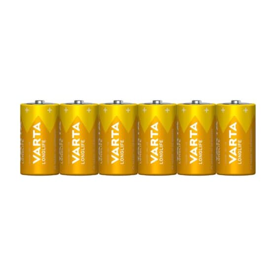 Varta Batterien LONGLIFE - Baby/LR14/C, 1,5 V, 6er Pack