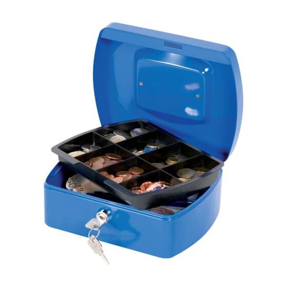 Q-Connect® Geldkassette - 205 x 160 x 85 mm, blau