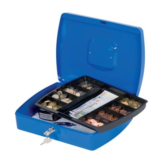 Q-Connect® Geldkassette - 325 x 235 x 85mm, blau