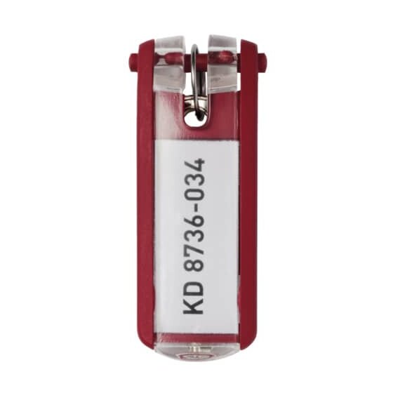 Durable Schlüsselanhänger KEY CLIP - rot - Beutel mit 6 Stück