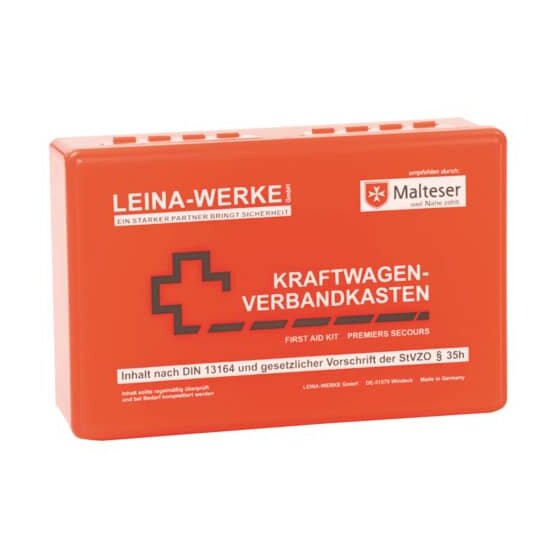 Leina-Werke Kfz-Verbandkasten Standard DIN 13164:2022 - rot